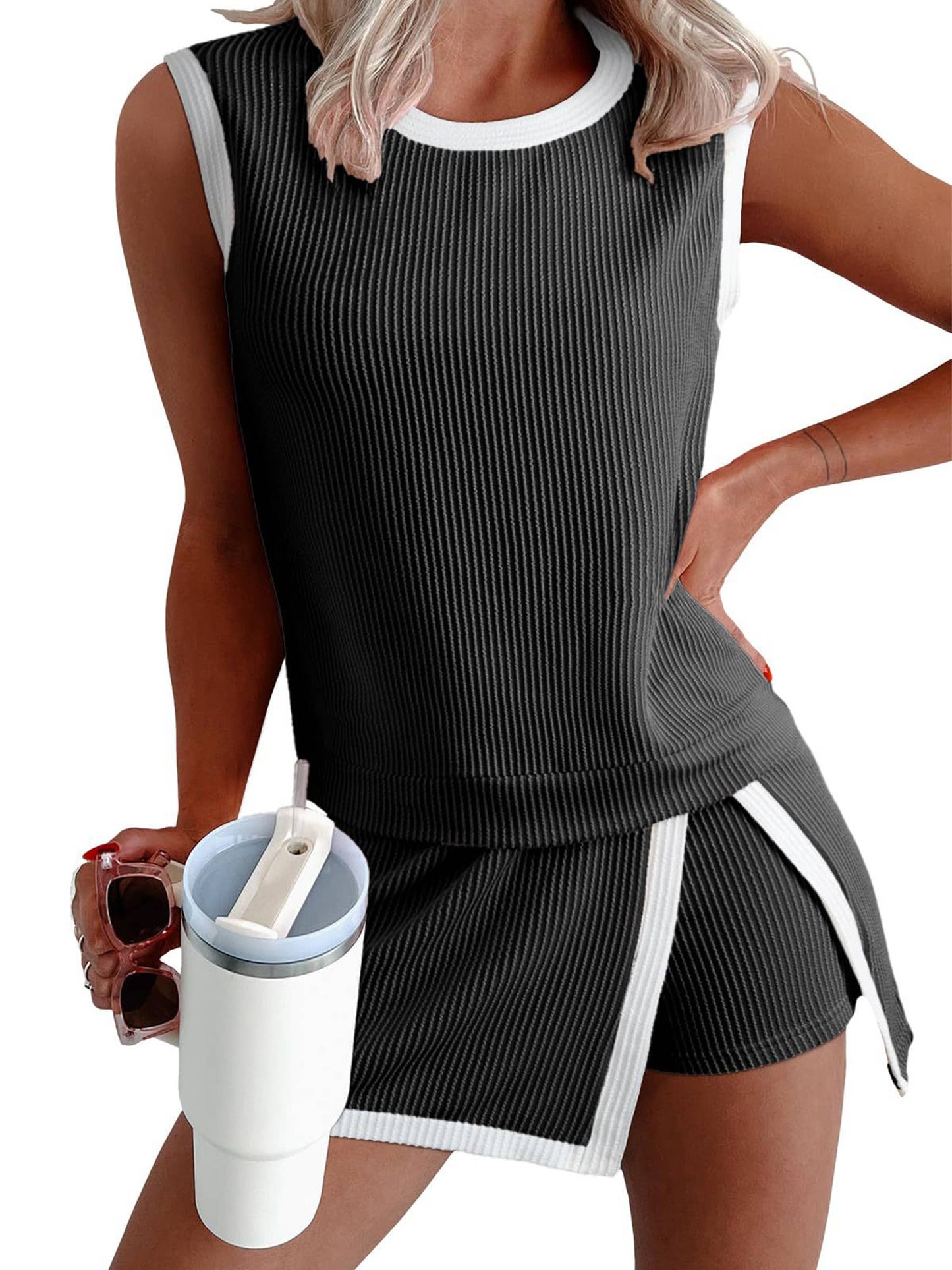 Ribbed Tank & Skort Set