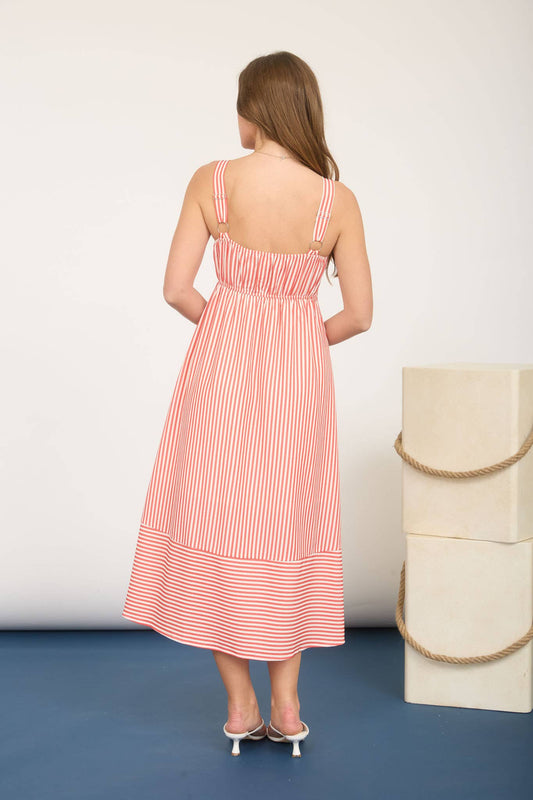 Red/White Stripe Mini Dress