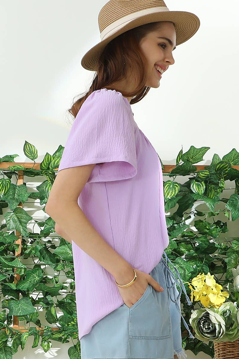 Square Neck Ruffle Top 192