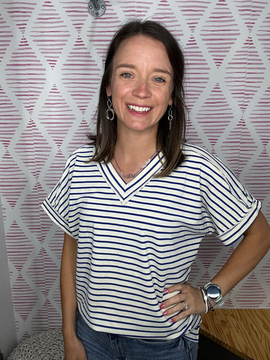Lucy Blue Striped Top
