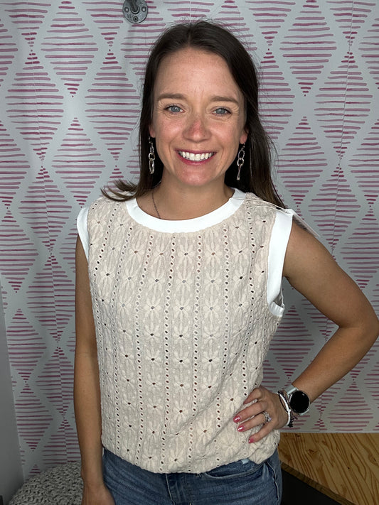 Oatmeal Floral Tank