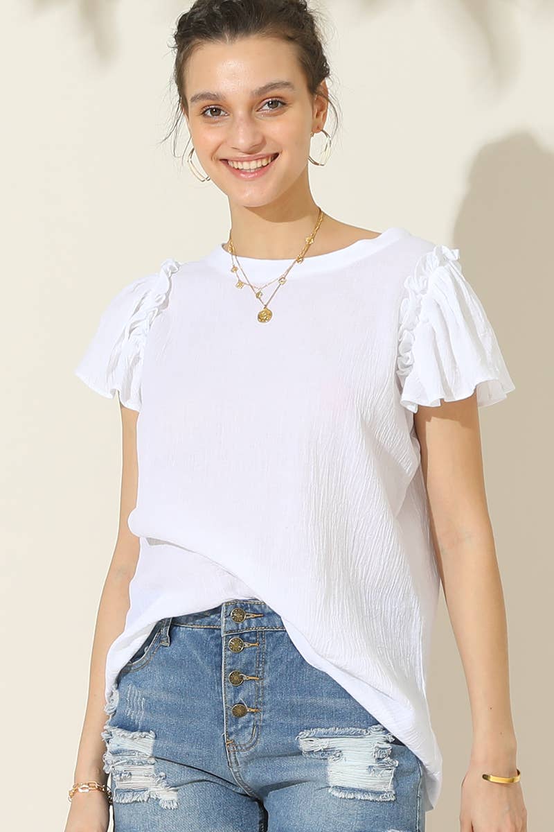 Frill Short Sleeve Top 203
