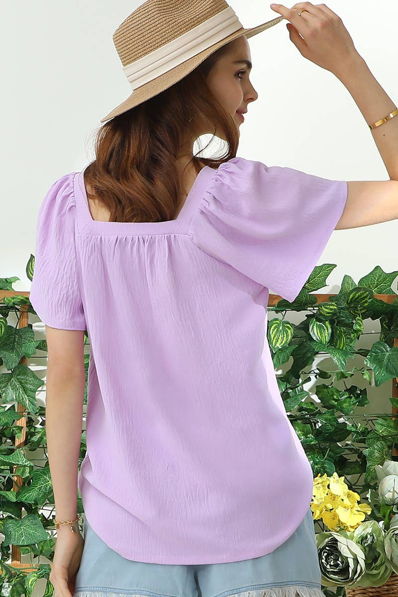 Square Neck Ruffle Top 192