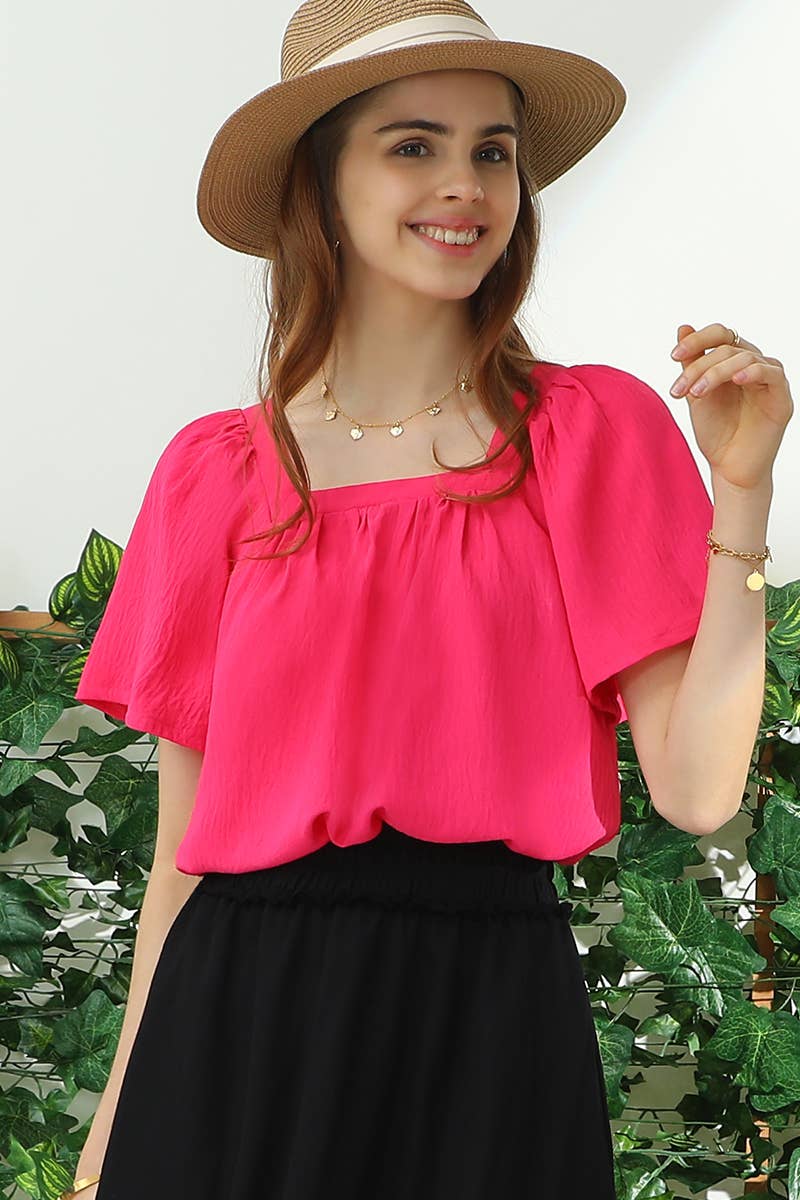Square Neck Ruffle Top 192