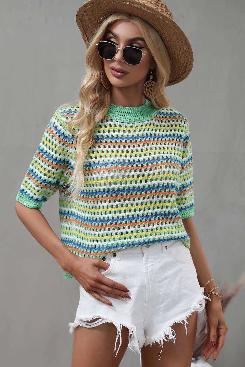 Crochet Short Sleeve Sweater