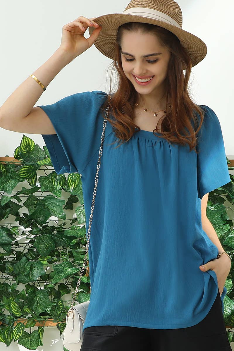 Square Neck Ruffle Top 192