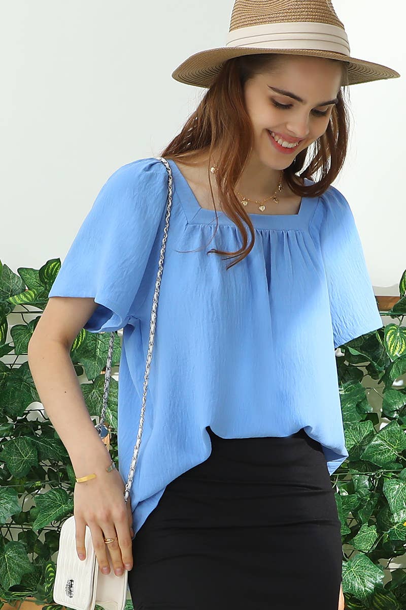 Square Neck Ruffle Top 192