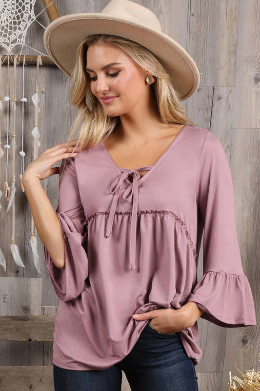 3/4 SLEEVE DETAILED TOP 1401