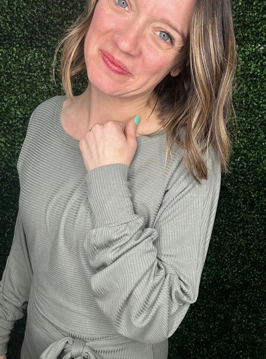 SLATE RIBBED DRESS