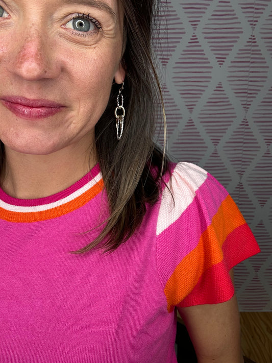 Knitted Rose Red Top