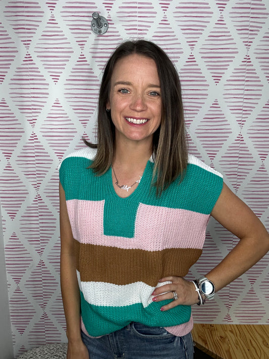 Colorblock Knit Tank Top