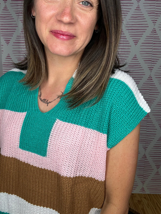 Colorblock Knit Tank Top