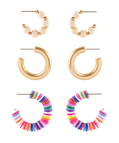 WOOD & RUBBER BEAD HOOPS SET