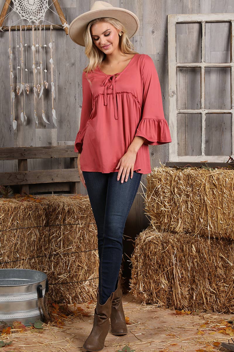 3/4 SLEEVE DETAILED TOP 1401