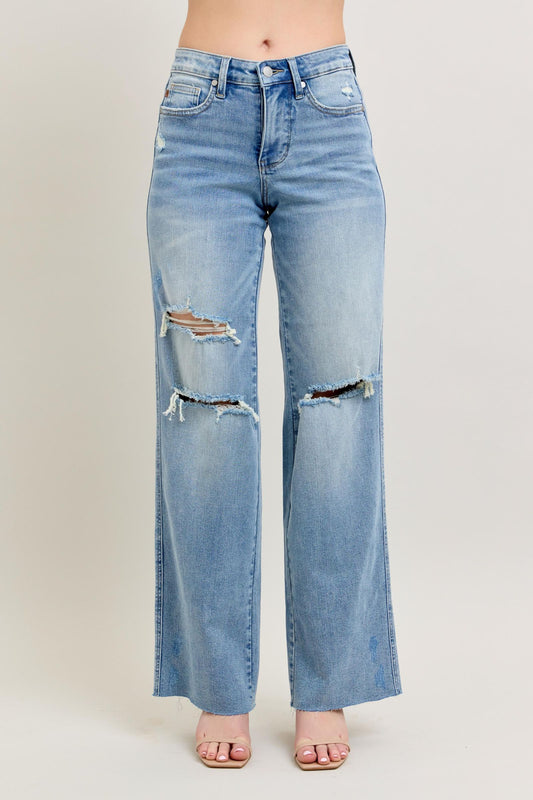 Judy Blue Destroy Wide Jeans
