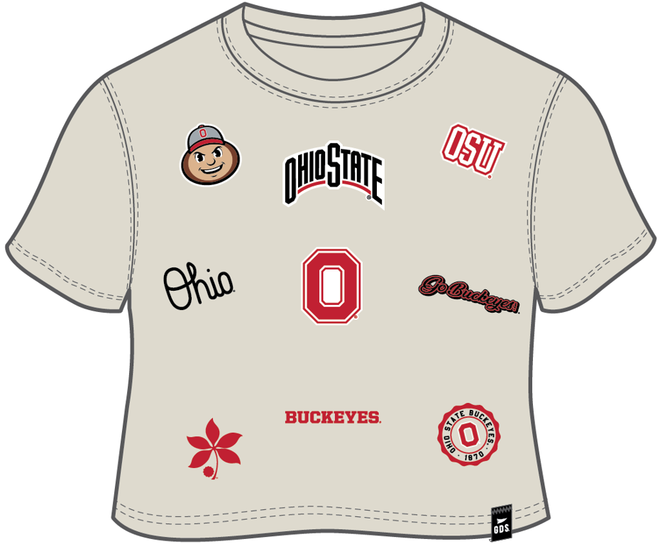 Ohio State Embroidered Patch Crop Tee
