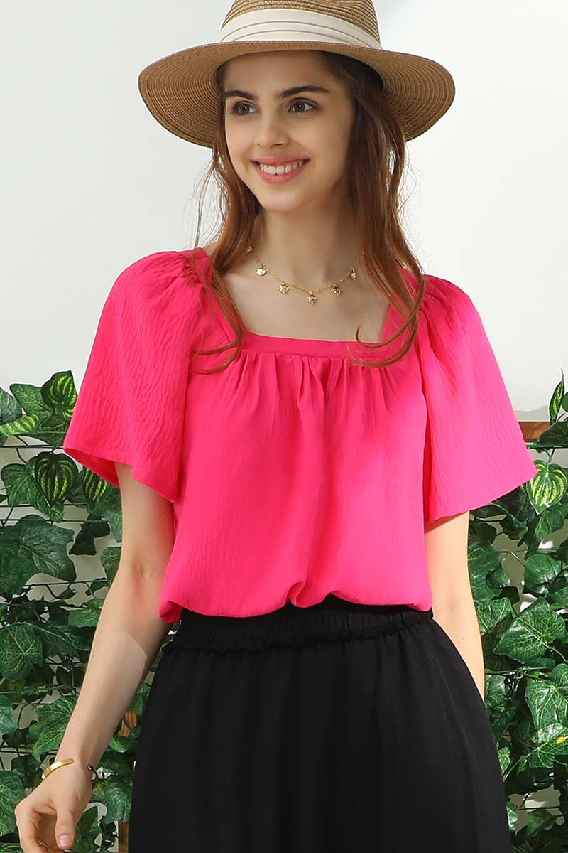 Square Neck Ruffle Top 192