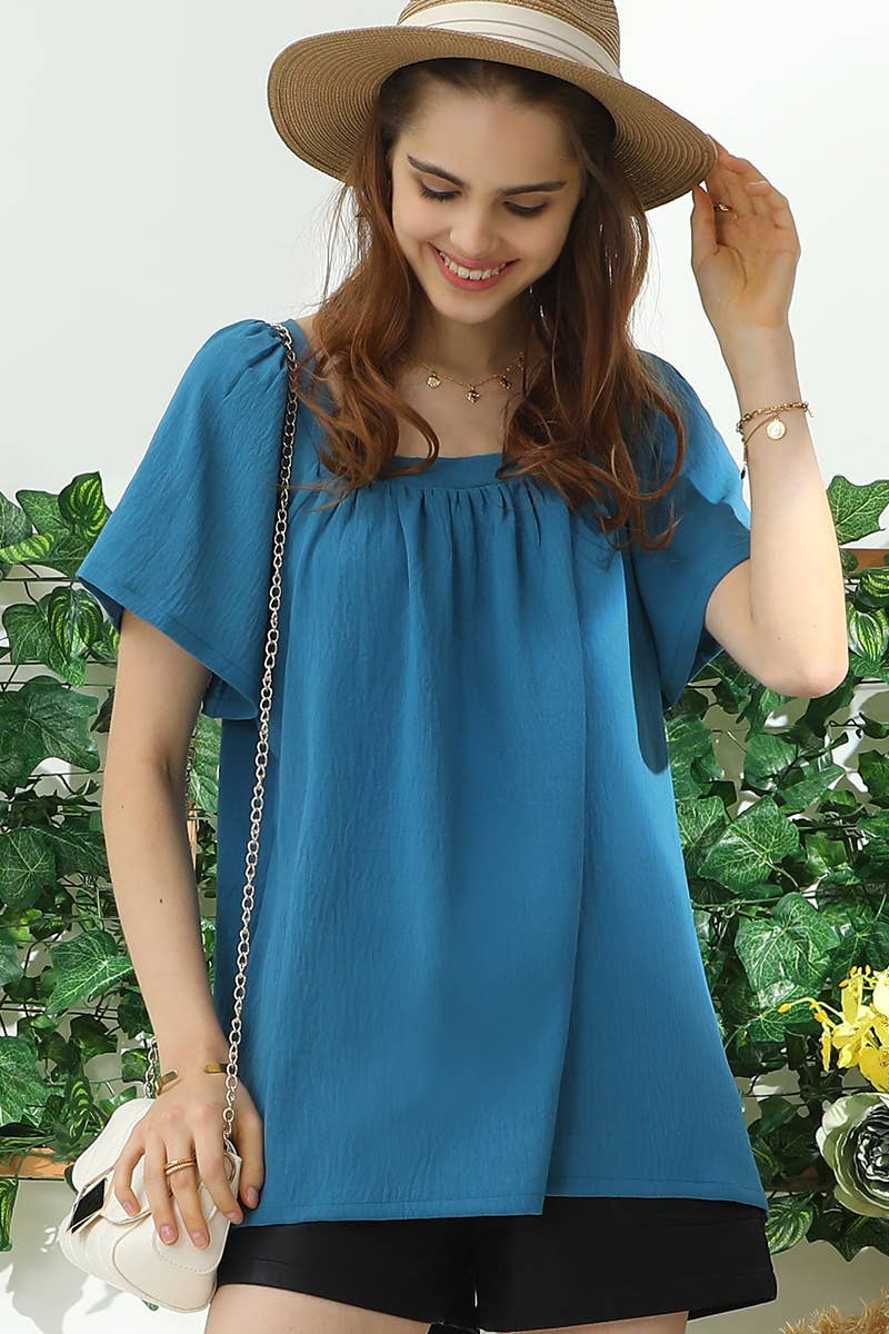 Square Neck Ruffle Top 192