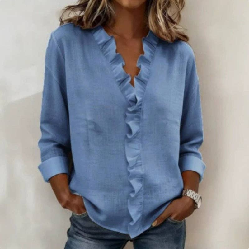 Ruffled Trim Blouse
