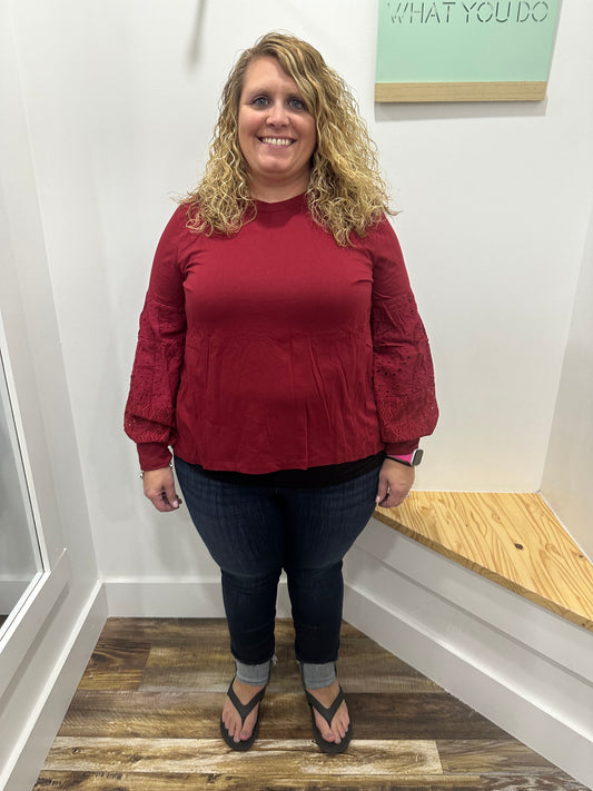 MAROON BEAUTY L/S TOP