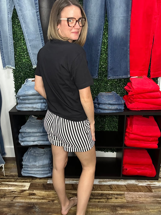 Striped Knit Shorts 1045