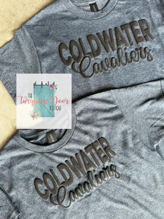 Coldwater Cavaliers Gray Puff Print