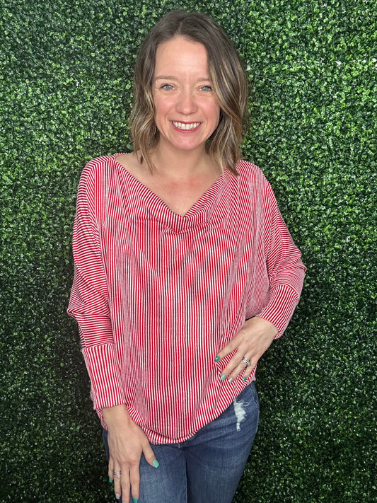 RED DOLMAN SLEEVE-8446
