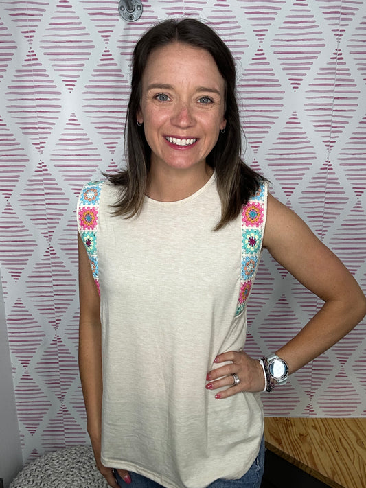 Boho Embroidered Tank