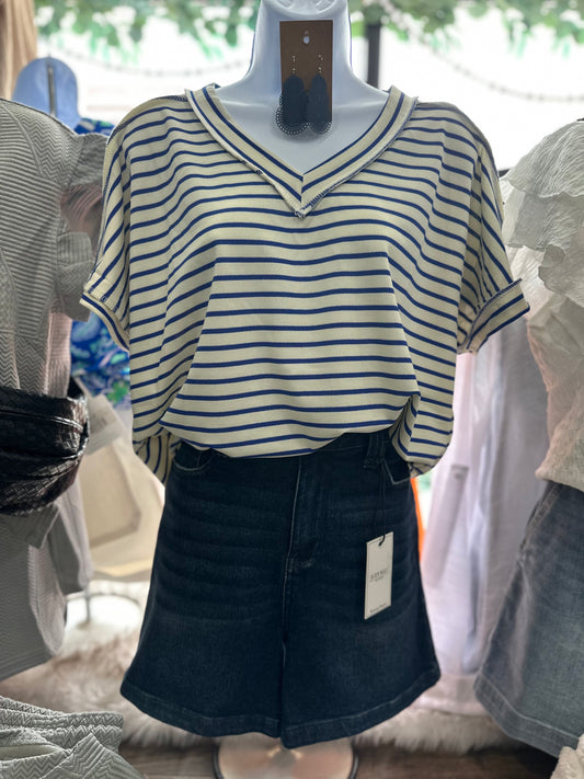 Lucy Blue Striped Top