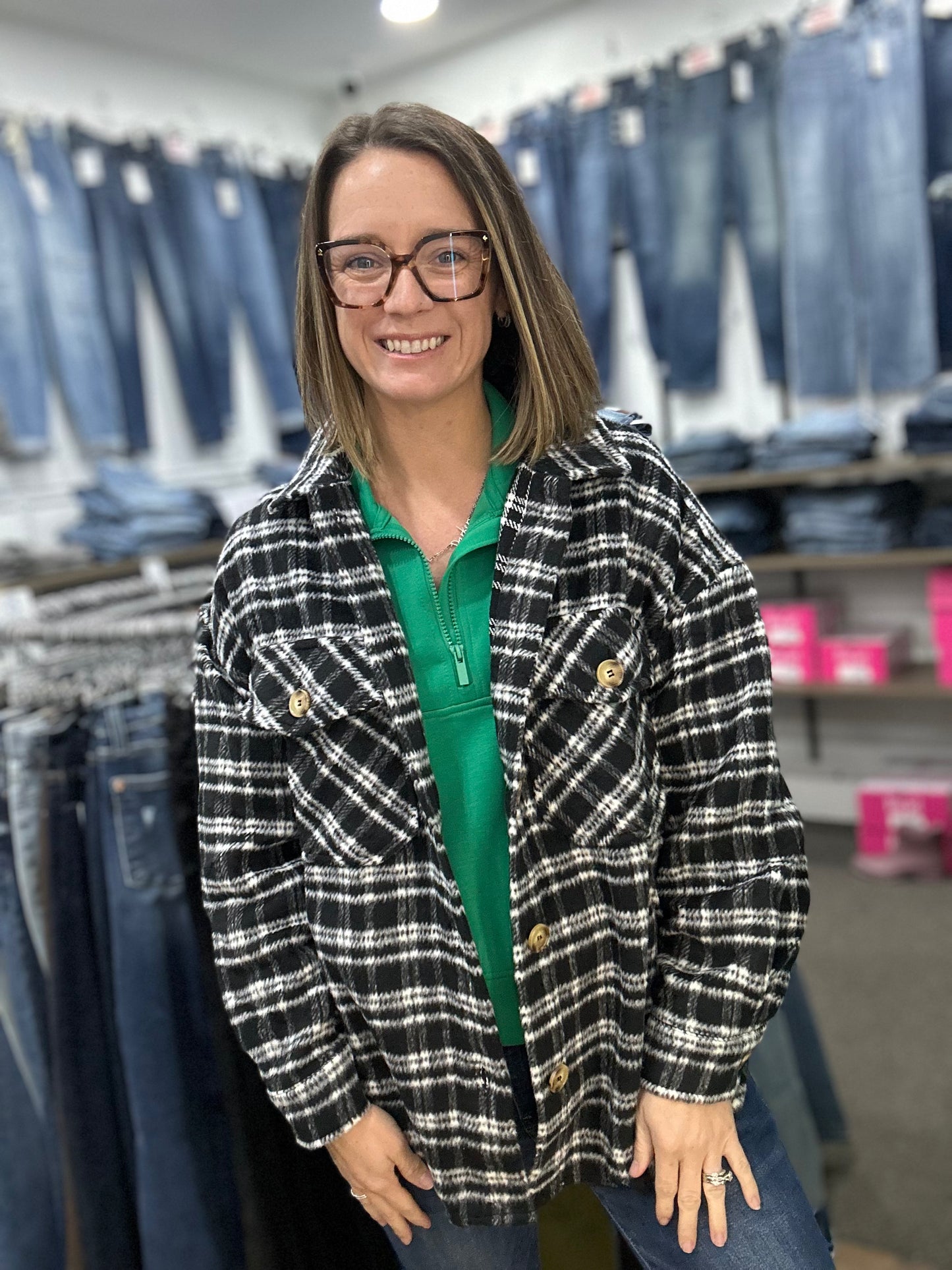 Plaid Shacket 8043
