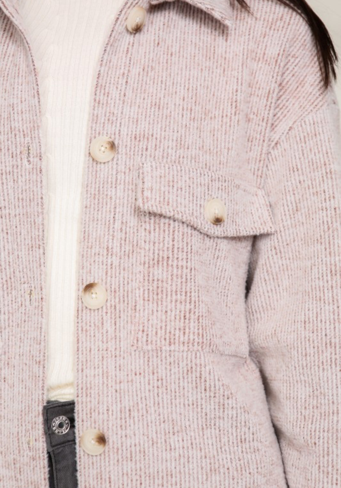 Brushed Waffle Shacket-5033