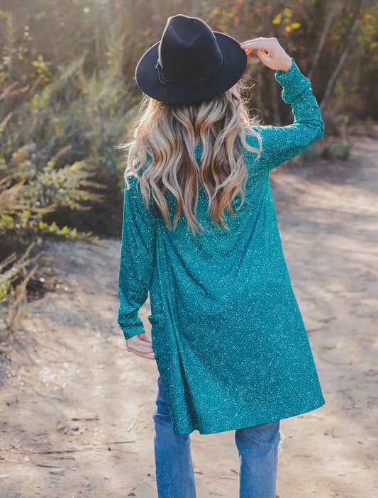 TEAL DOT CARDIGAN