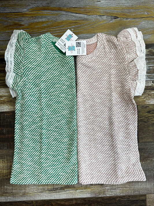 Knit Lace Trim Top 5463