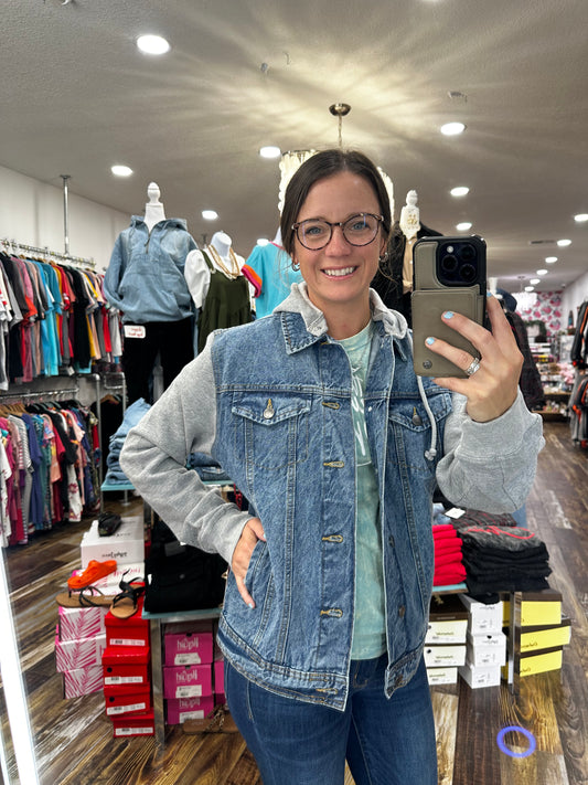 Denim Jacket Sweatshirt Sleeve