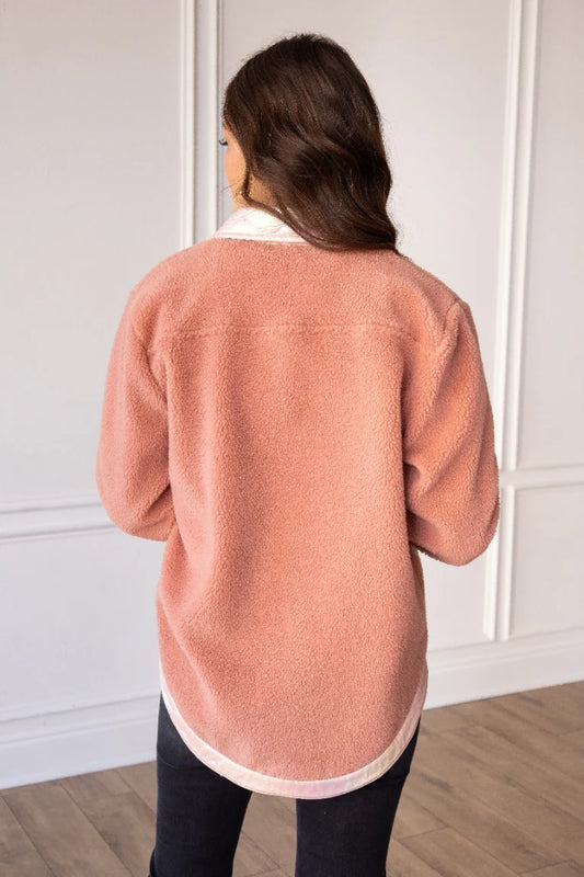 Mauve Sherpa Shacket 1121