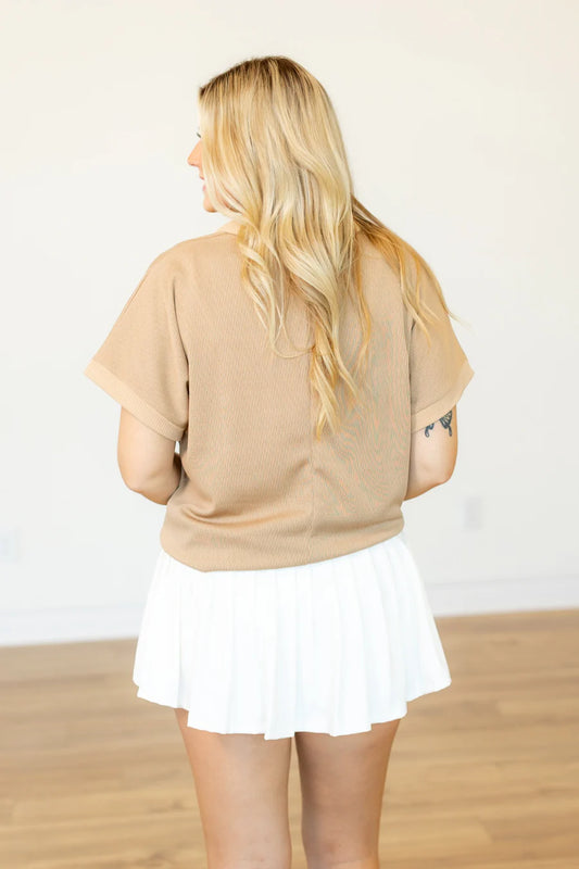 Tan Textured Polo 7976