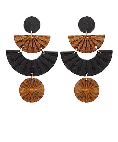 WOOD DROP EARRINGS