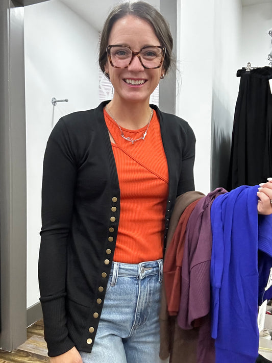 Snap Button Sweater Cardigan