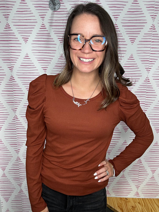 Gems Puff Top Rust  3391