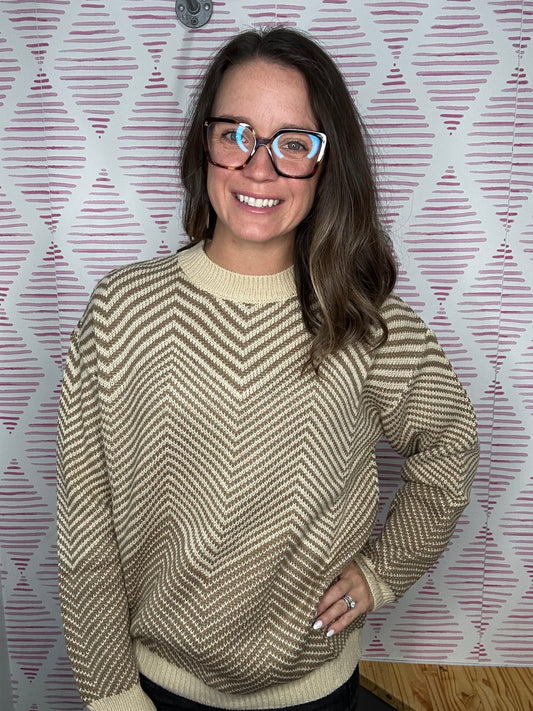Chevron Print Sweater 1011