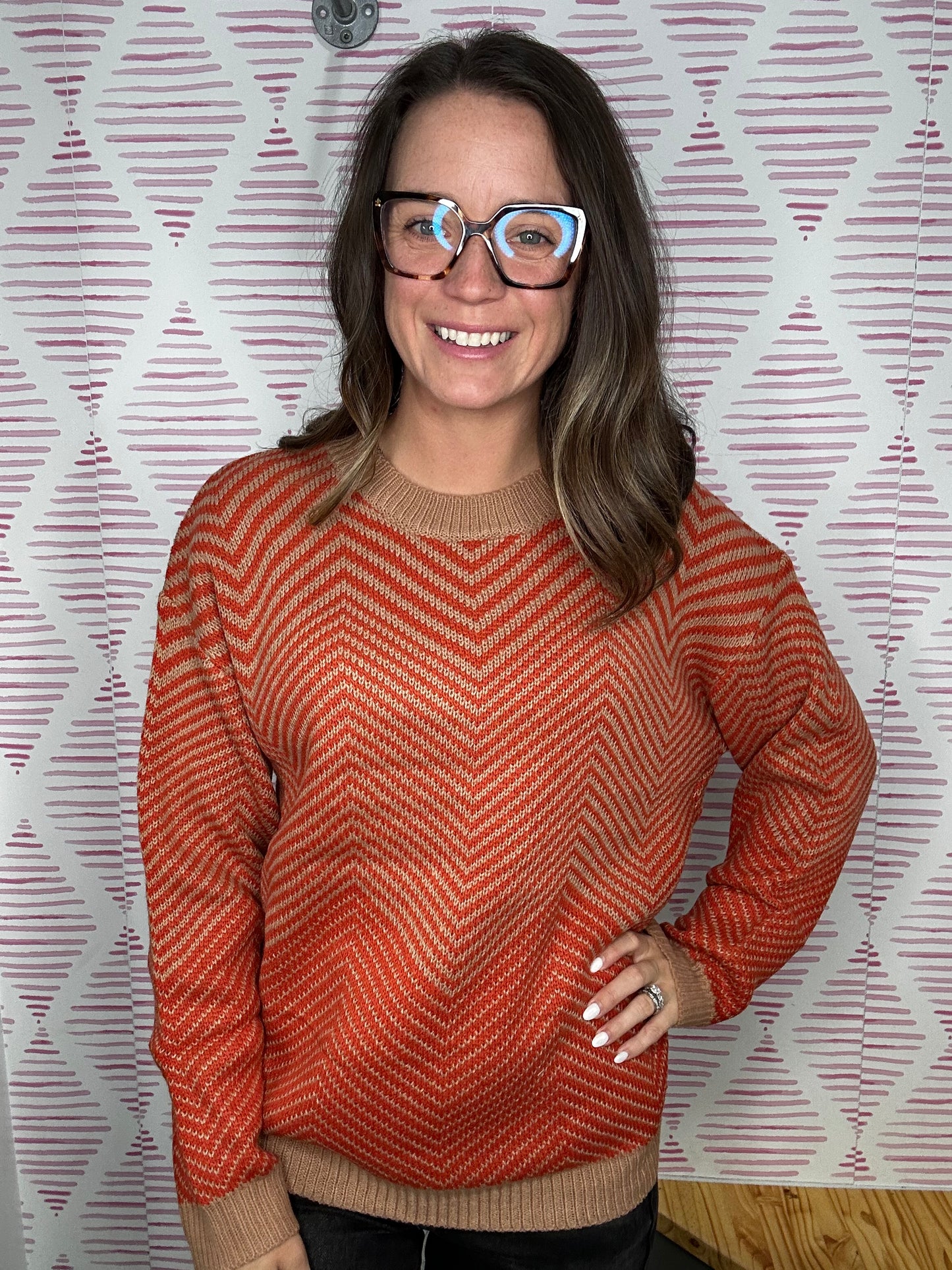 Chevron Print Sweater 1011