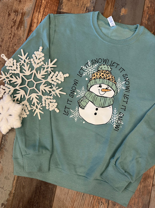 MINT SNOWMAN CREWNECK