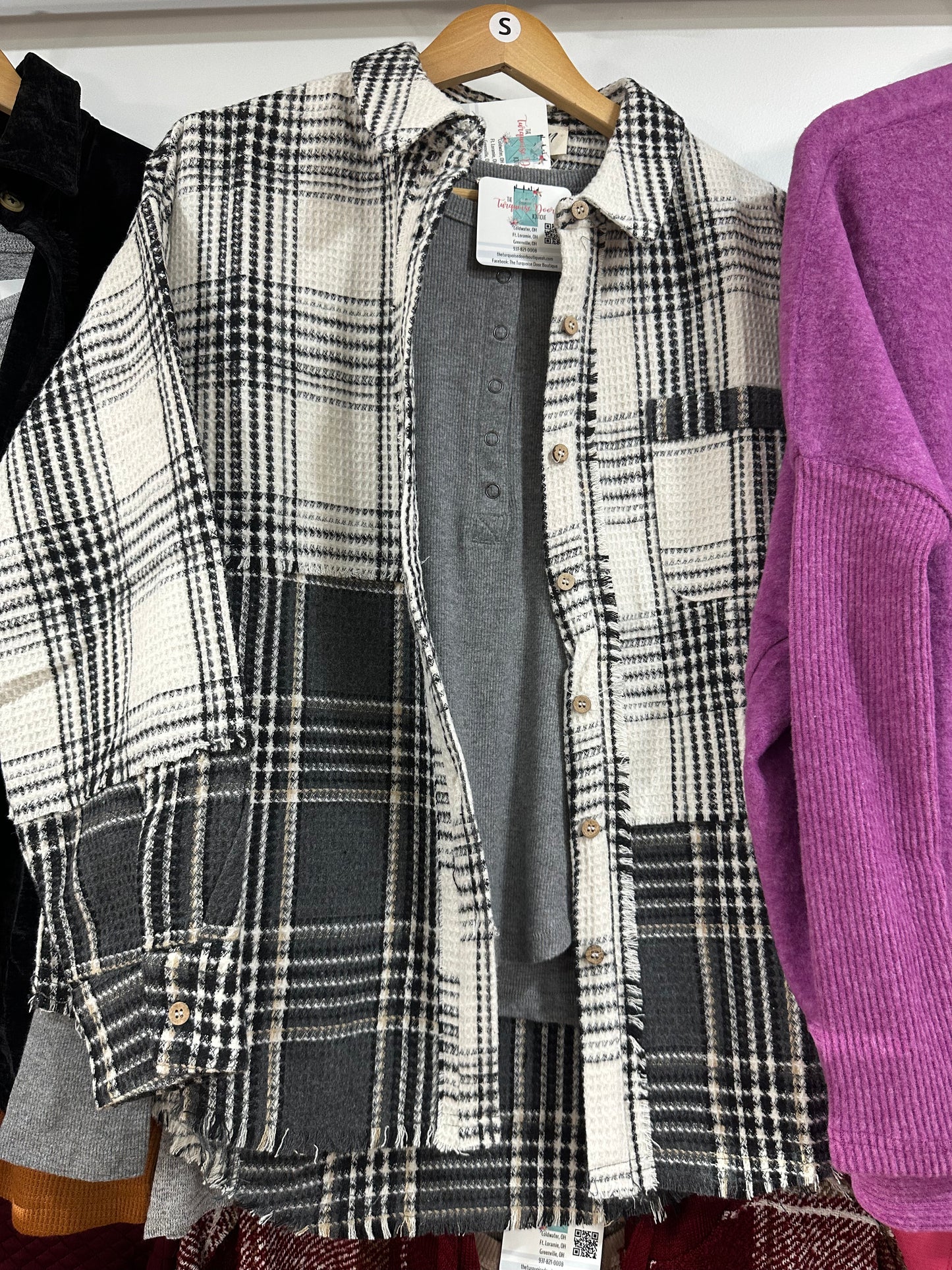 Mixed Plaid Shacket 0261