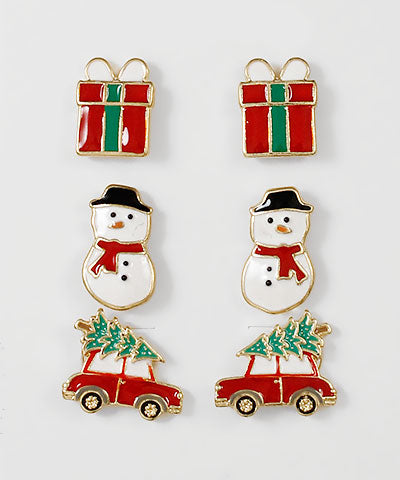 SNOWMAN STUD SET
