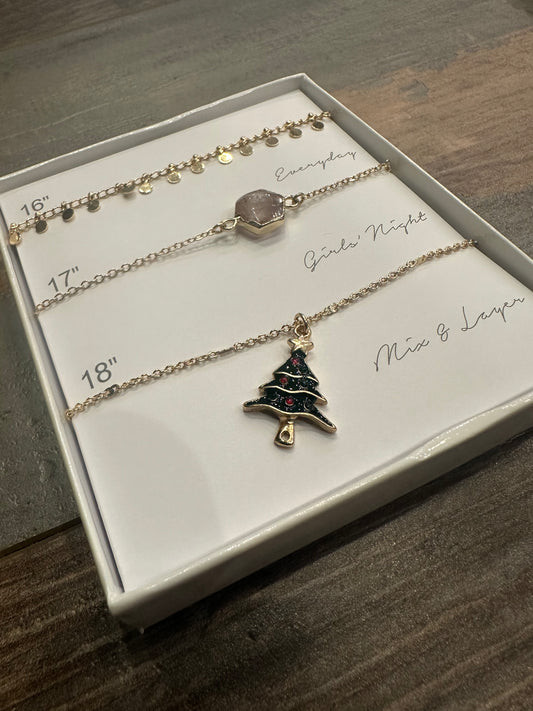 CHRISTMAS NECKLACE SET OF 3