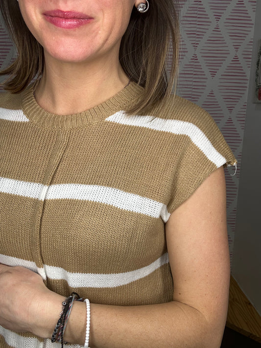 Khaki Striped Sweater
