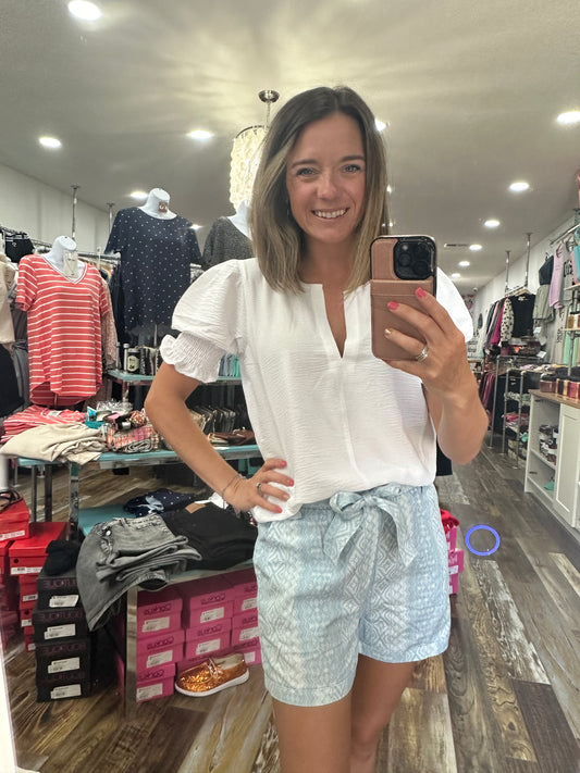 WHITE AIRFLOW PUFF SLEEVE