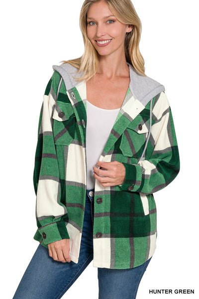 PLAID DRAWSTRING SHACKET-1311