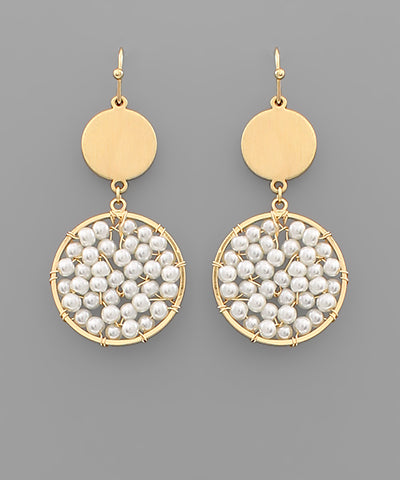 31425-WOVEN PEARL EARRINGS