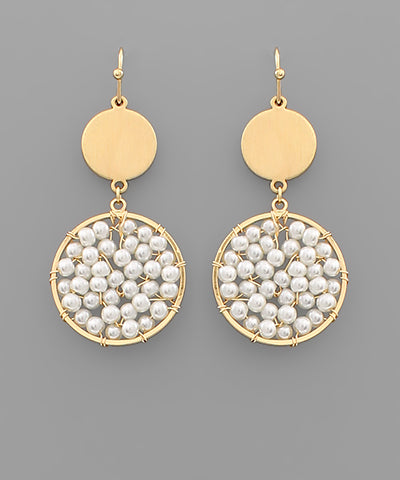 31425-WOVEN PEARL EARRINGS